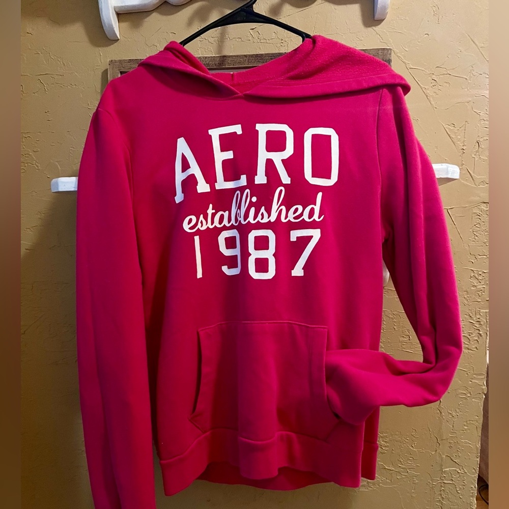 Aeropostale Pink Hoodie Sweater with AERO Logo